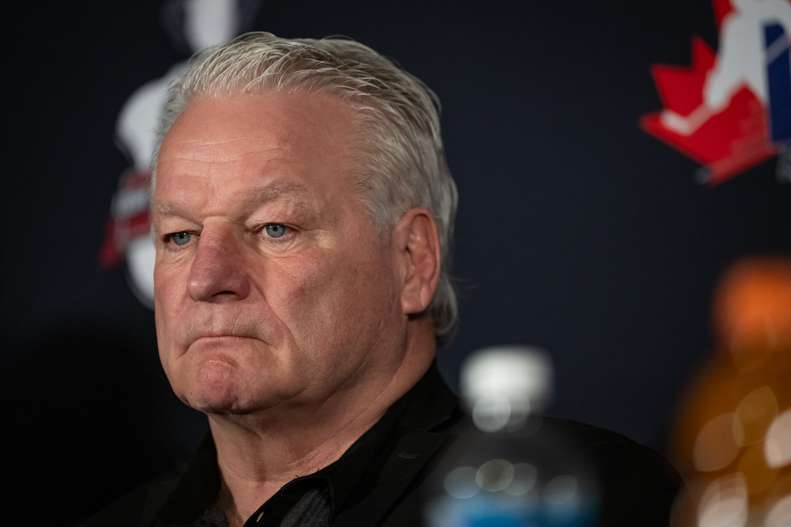 London Knights improve to 2-0 at 2025 Memorial Cup with 3-1 win over Rimouski 32 Dale Hunter during press conference