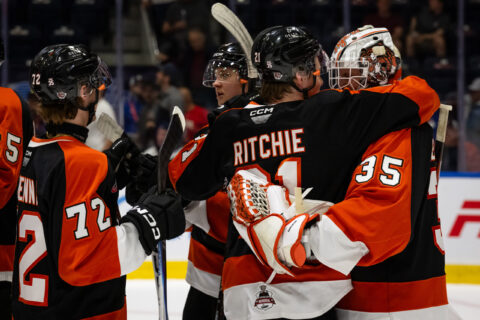 Ryder Ritchie leads Medicine Hat Tigers past Moncton Wildcats 28 Ryder Ritchie celebrates with team