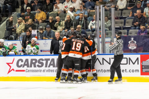 Medicine Hat Tigers advance to Memorial Cup final, London will play semifinal on Friday 26 Medicine Hat Tigers celebrate a goal against the London Knights