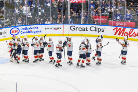 2025 NHL Playoffs: Florida Panthers punch ticket to third straight Stanley Cup Final 44 Florida Panthers celebrate on ice