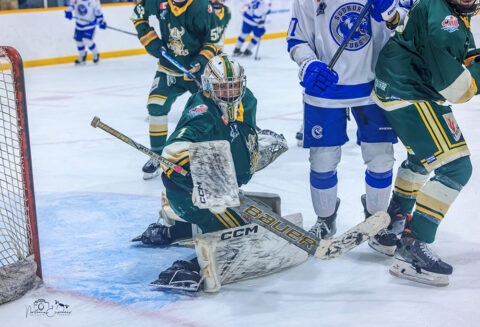 Elliot Lake Vikings to miss 2025-26 NOJHL season amid arena uncertainty 42 Elliot Lake Vikings goalie saves a shot during NOJHL game