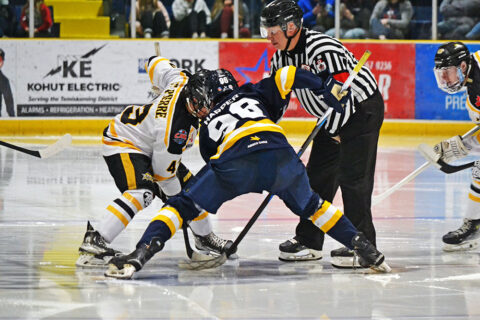 Sunday showdown: Gold Miners and Lumberjacks dominate in NOJHL action 36 Kirkland Lake Gold Miners and Soo Eagles face off against each other.