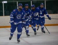 Perfect Run: Cubs Sweep NOJHL Final, Set Sights On Centennial Cup Glory 20 2025 NOJHL Showcase - Greater Sudbury Cubs players - skate toward the bench after scoring a goal. #24 Nolan Newton leads the way. (Caleigh Fera, Points North Media)